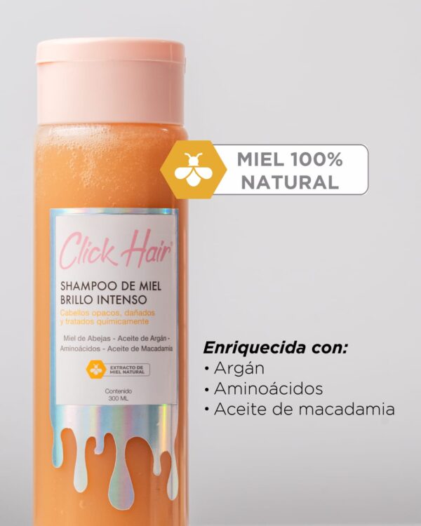 Shampoo de Miel Brillo Intenso Click Hair - Imagen 2